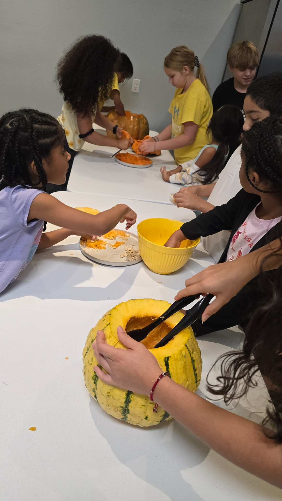 Connect students participating in a pumpkin activity